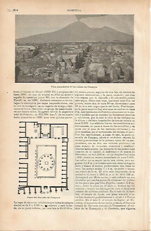 LAMINA ESPASA 10467: Vista panoramica de Pompeya