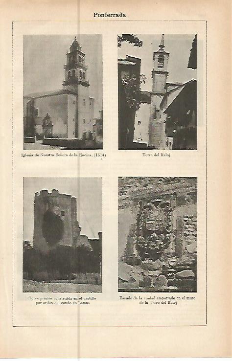 LAMINA ESPASA 10480: Vistas parciales de Ponferrada Leon