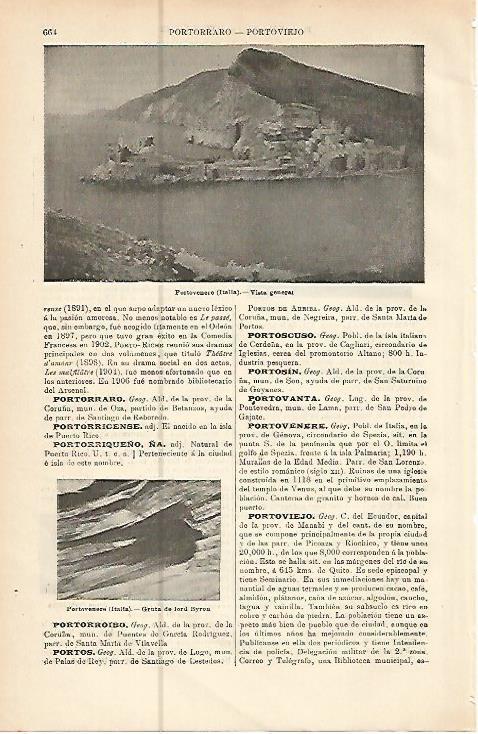 LAMINA ESPASA 10564: Vista de Portovenere Italia