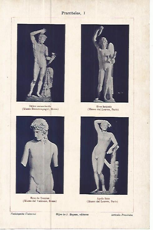 LAMINA ESPASA 10659: Esculturas de Praxiteles