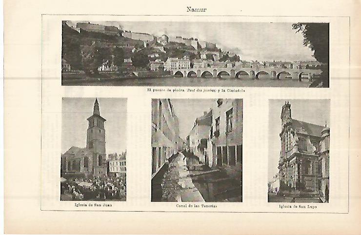 LAMINA ESPASA 10696: Vistas de Namur Francia