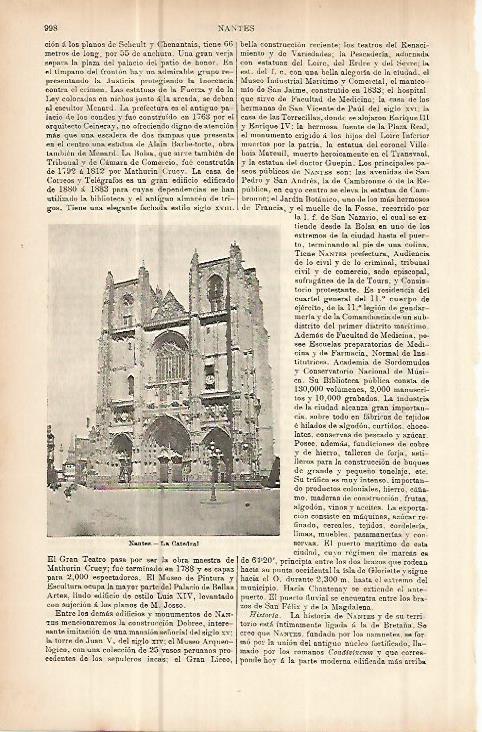 LAMINA ESPASA 10702: Catedral de Nantes Francia