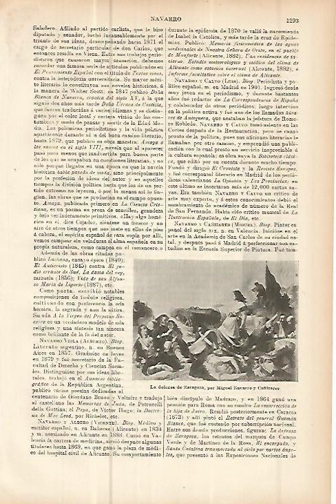 LAMINA ESPASA 10762: La defensa de Zaragoza por Navarro Cañizares