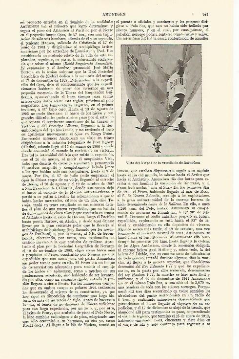 LAMINA ESPASA 10861: EL Norge I de la expedicion de Admusen