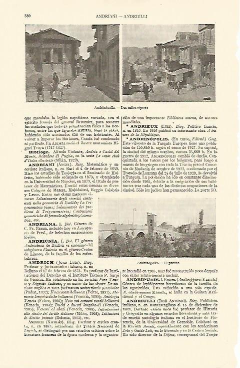 LAMINA ESPASA 10868: Calles de Andrinopolis Turquia