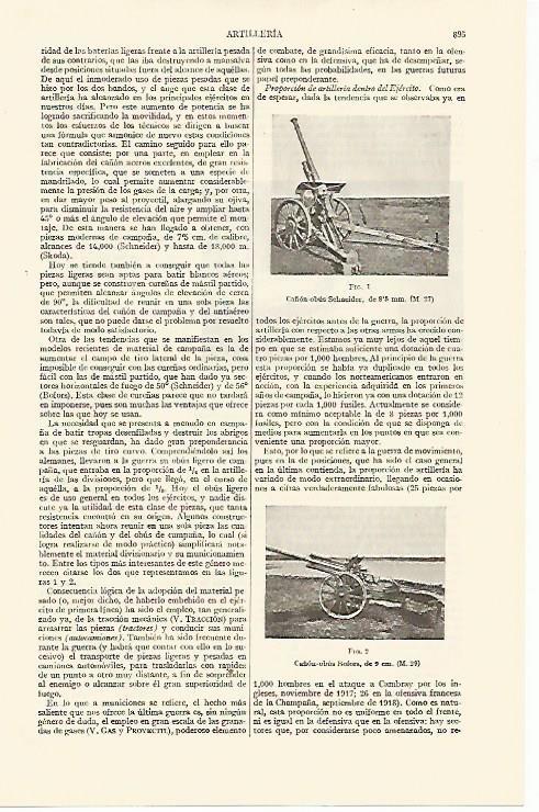 LAMINA ESPASA 10895: Cañon obus Schneider y Bofors