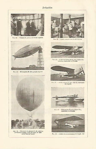 LAMINA ESPASA 10919: Varios zeppelling e hidroaviones