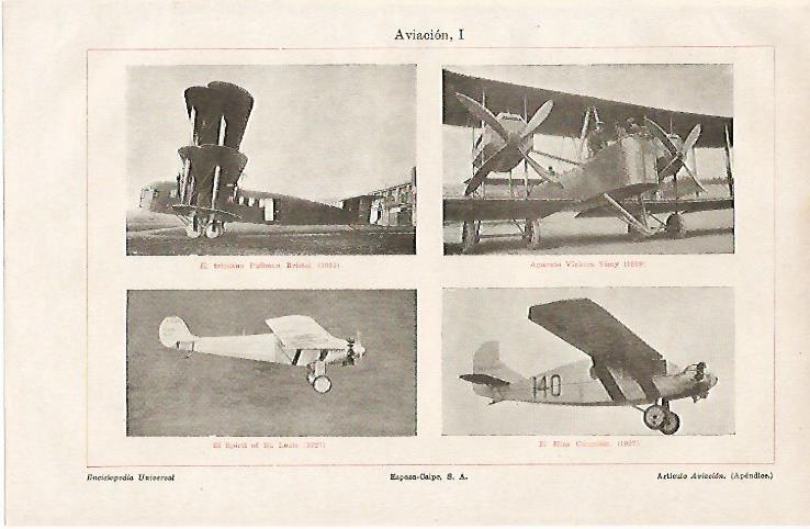 LAMINA ESPASA 10921: El Pullman Bristol Vickers Viny Spirit of Saint Louis y Miss Columbia