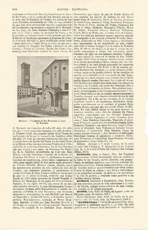 LAMINA ESPASA 10964: Iglesia de San Francisco en Bassano Italia