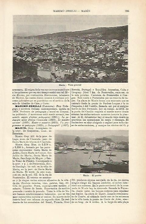 LAMINA ESPASA 1085: Vista general de Marin Guipuzcoa
