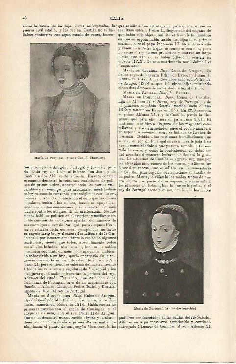 LAMINA ESPASA 1073: Retratos de Maria de Portugal