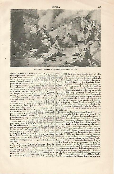 LAMINA ESPASA 10277: Los ultimos momentos de Numancia por A. Vera