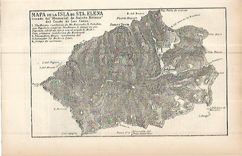 LAMINA ESPASA 10711: Mapa de la isla de Santa Elena