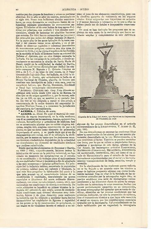 LAMINA ESPASA 10799: Alegoria de la Edad del Acero Filadelfia 1926