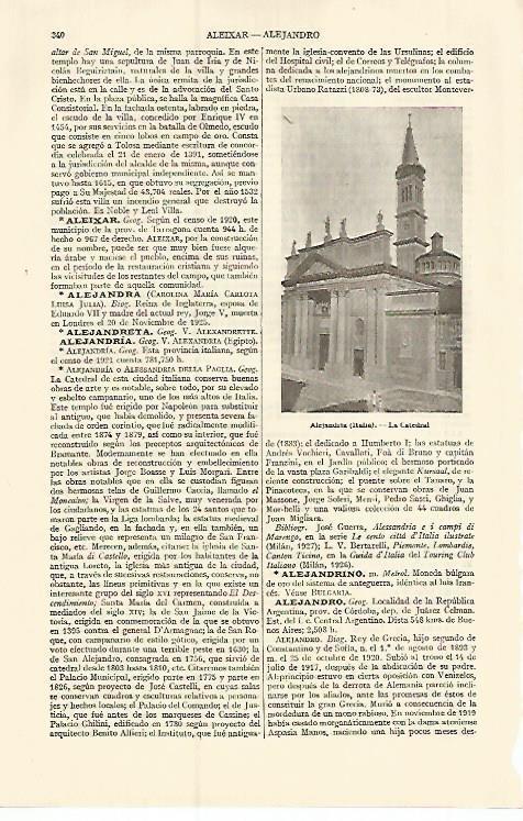 LAMINA ESPASA 10834: Catedral de Alejandria Italia
