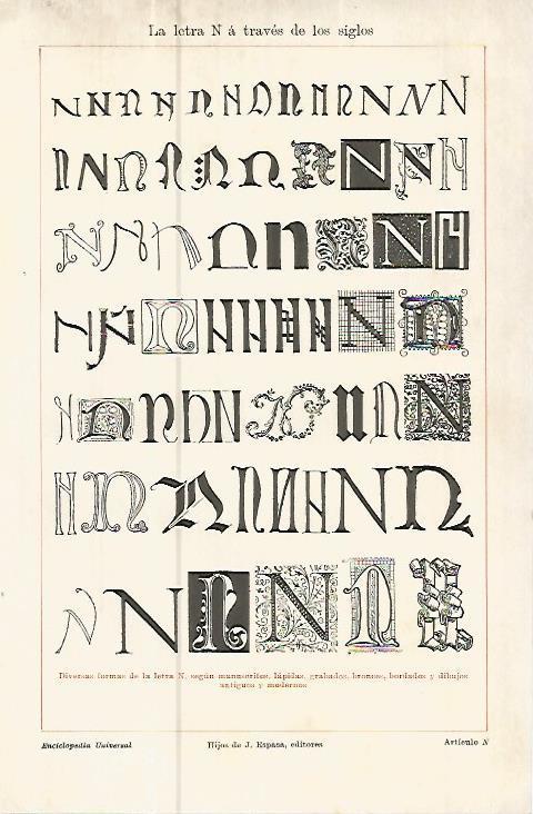 LAMINA ESPASA 10674: La letra N a traves de los siglos