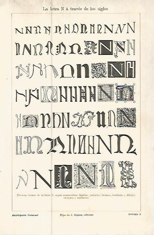 LAMINA ESPASA 10674: La letra N a traves de los siglos