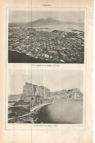 LAMINA ESPASA 10718: Vistas generales de Napoles Italia