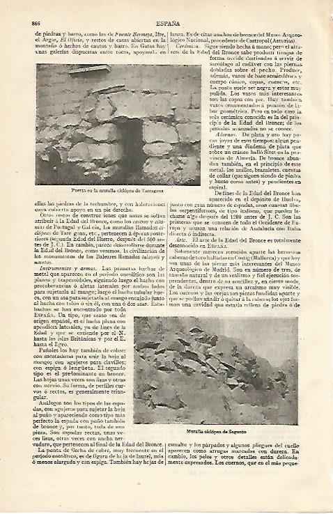 LAMINA ESPASA 10271: Muralla de Tarragona y Sagunto