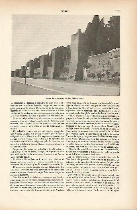 LAMINA ESPASA 10394: Muralla de la Cortina de San Pablo en Roma