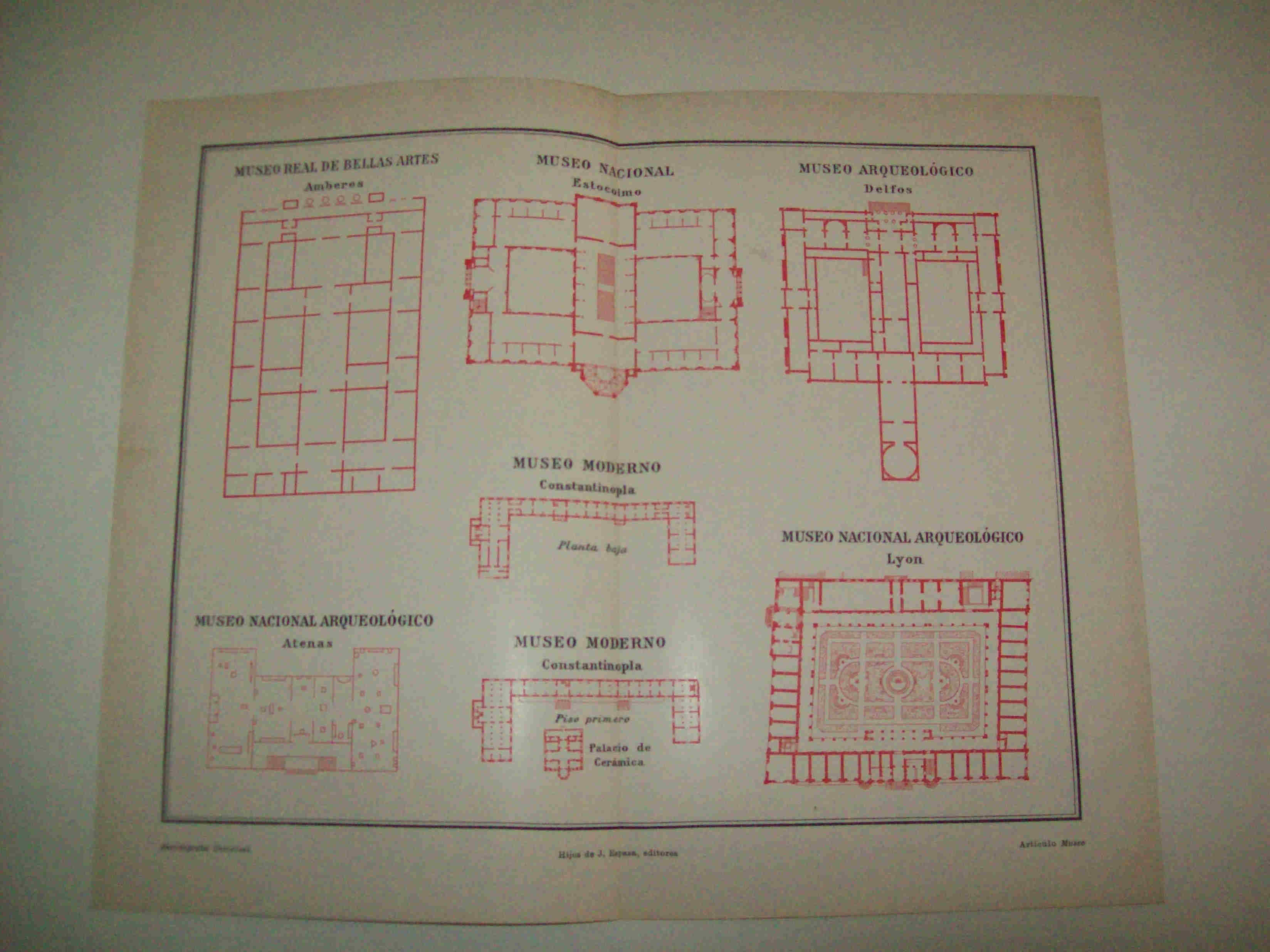 LAMINA ESPASA 10406: Plantas de diferentes museos 