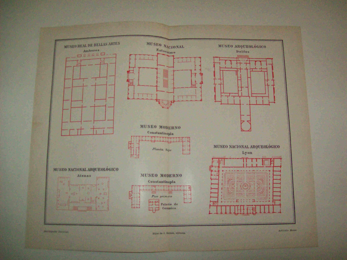 LAMINA ESPASA 10406: Plantas de diferentes museos 