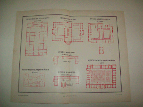 LAMINA ESPASA 10406: Plantas de diferentes museos 