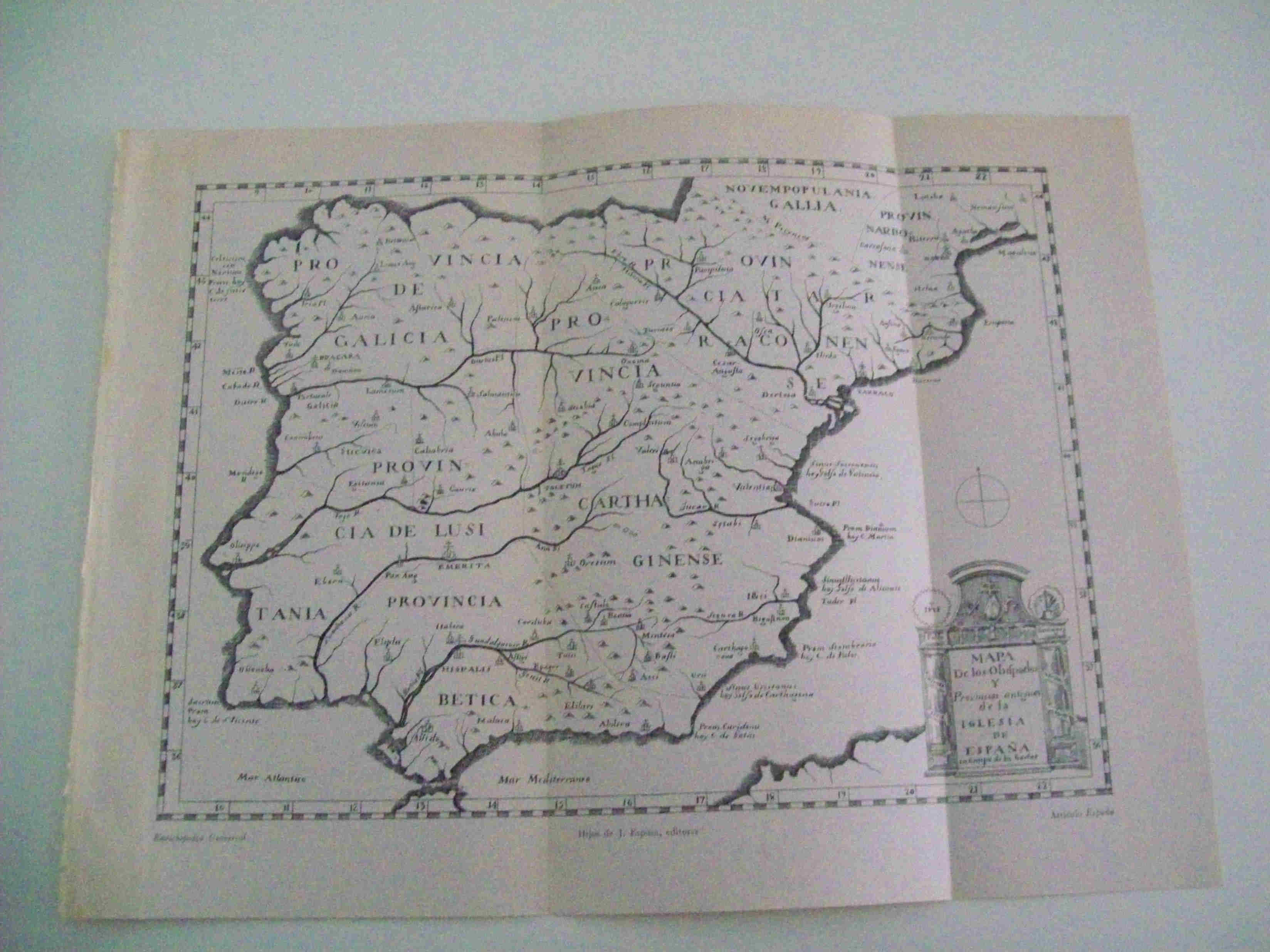 LAMINA ESPASA 10252: Mapa de la Iglesia en tiempos de los Godos