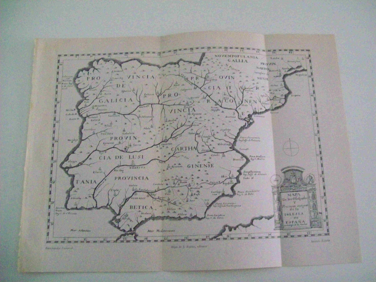 LAMINA ESPASA 10252: Mapa de la Iglesia en tiempos de los Godos