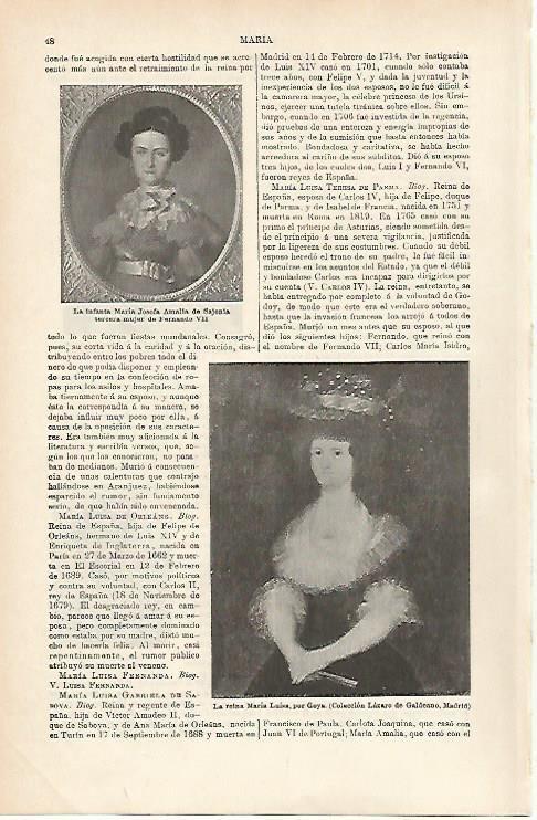 LAMINA ESPASA 1074: La reina Maria Luisa obra de Goya