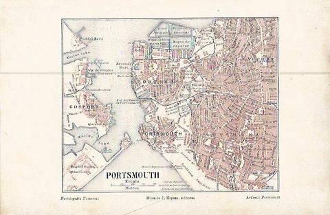 LAMINA ESPASA 10567: Mapa de Portsmouth Inglaterra