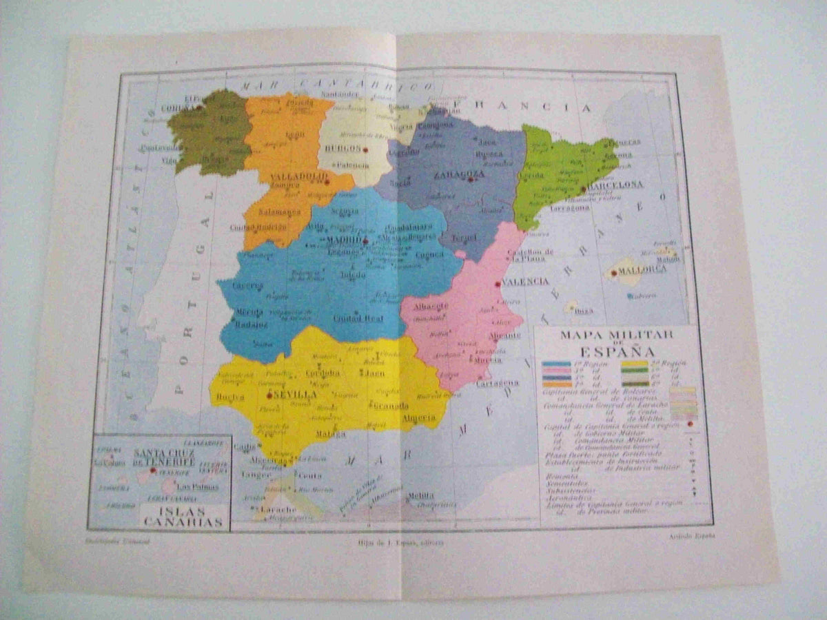 LAMINA ESPASA 10185: Mapa militar de España