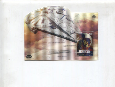 Sello 5 € en relieve del Correos Español de 2018 dedicado a Star Wars: Solo