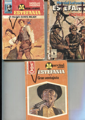 Lote numero 03: 3 novelas de Marcial lafuente Estefania:  Balas para un sheriff cojo, Ratas de saloon, Ley de un maldito