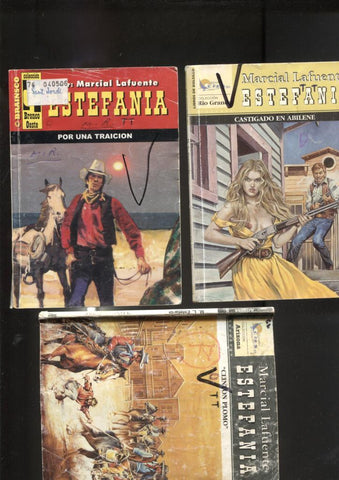 Lote numero 05: 3 novelas de Marcial lafuente Estefania: Castigado en Abilene, Por una traicion, Clinton plomo 
