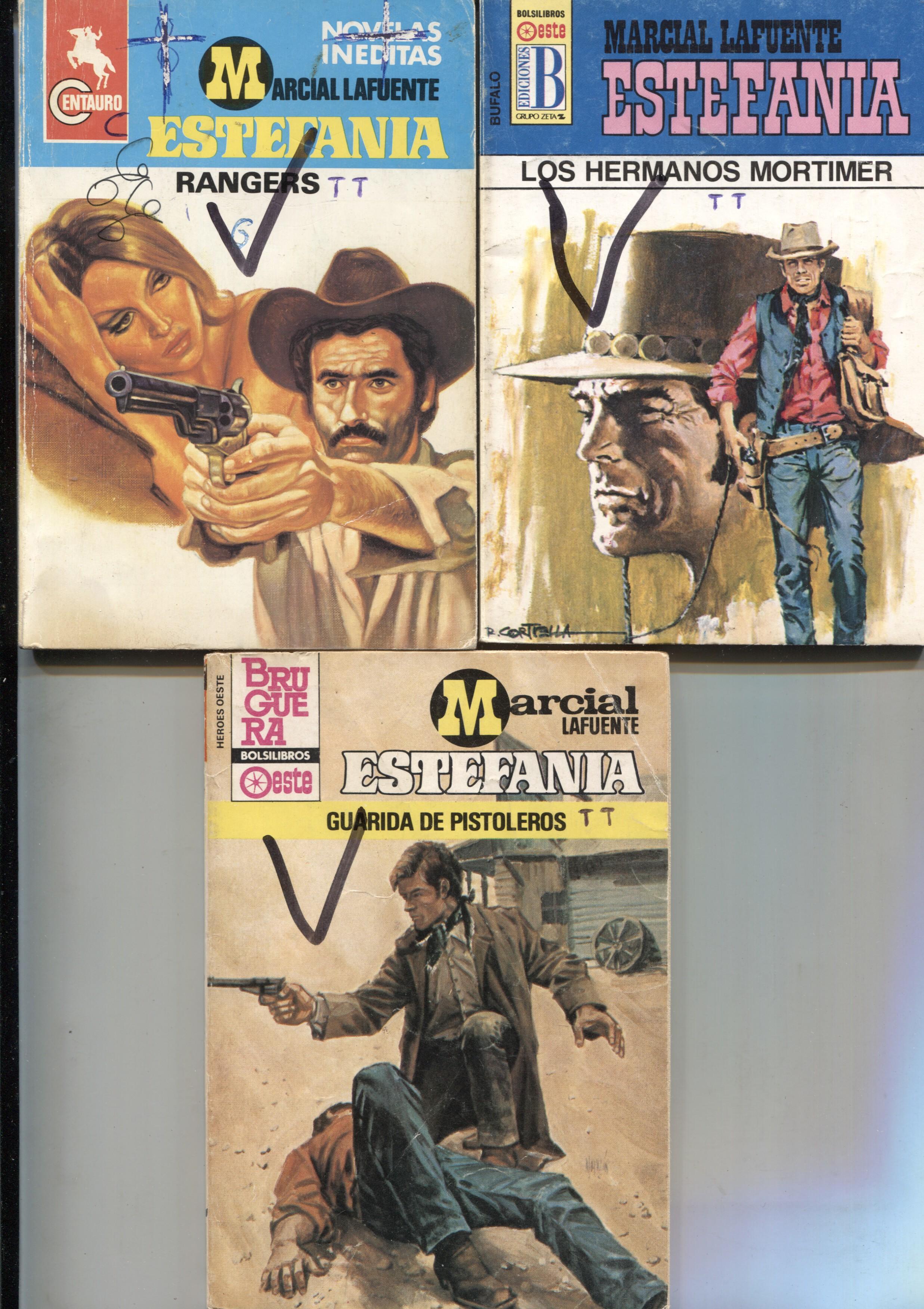 Lote numero 13: 3 novelas de Marcial lafuente Estefania: Los hermanos Mortimer, Rangers y Guarida de pistoleros