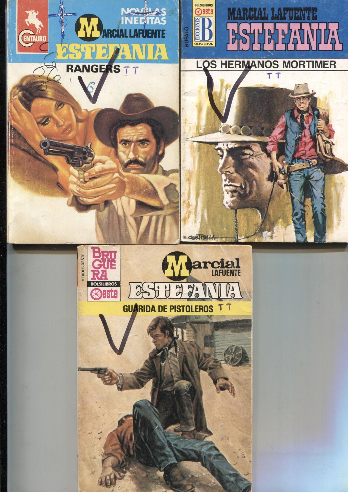 Lote numero 13: 3 novelas de Marcial lafuente Estefania: Los hermanos Mortimer, Rangers y Guarida de pistoleros