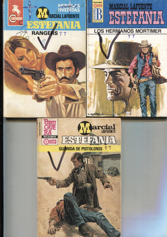 Lote numero 13: 3 novelas de Marcial lafuente Estefania: Los hermanos Mortimer, Rangers y Guarida de pistoleros