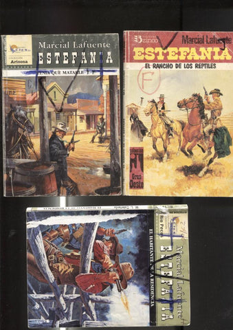 Lote numero 07: 3 novelas de Marcial lafuente Estefania:  El rancho de los reptiles, Tenia que matarle, El habitante de la residencia