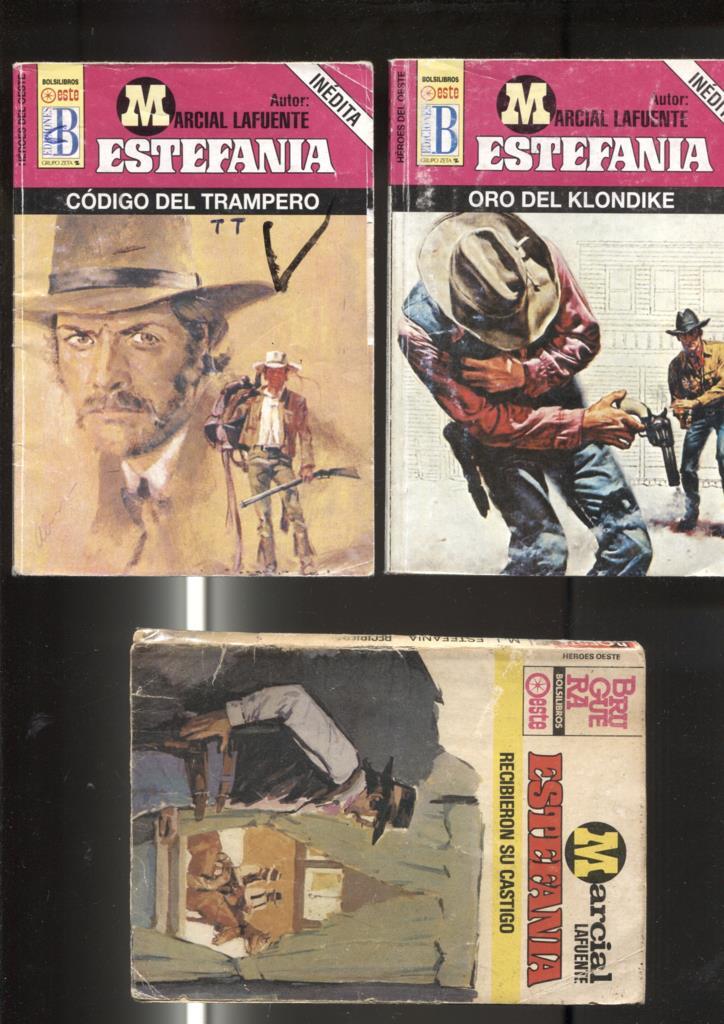 Lote numero 09: 3 novelas de Marcial lafuente Estefania: Recibieron su castigo, Oro del Klondike, Codigo del trampero