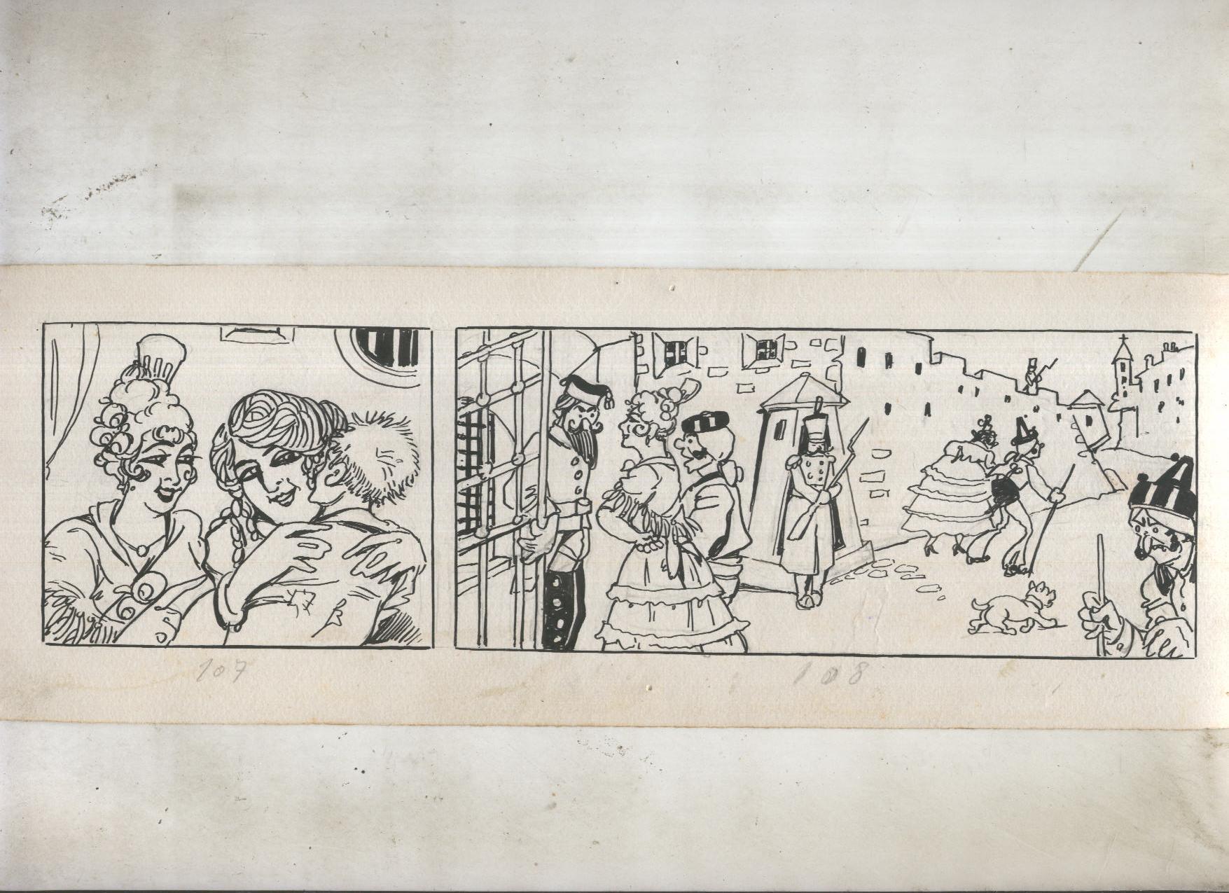 Dibujo numero 39 original de Mendez Alvarez para Diego Corrientes