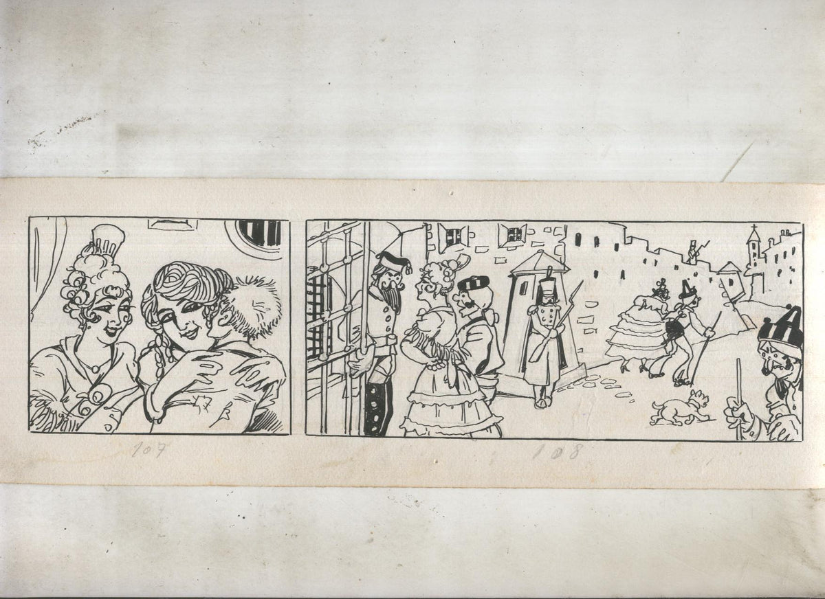 Dibujo numero 39 original de Mendez Alvarez para Diego Corrientes