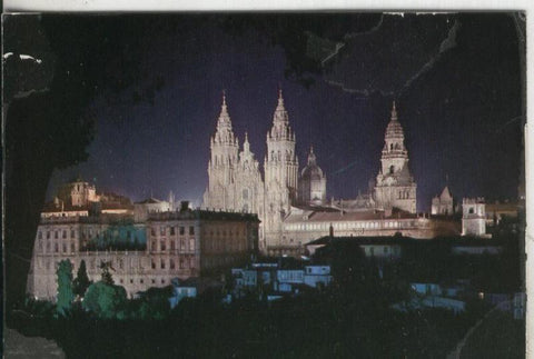 Postal 001522: Vista nocturna de Santiago de Compostela