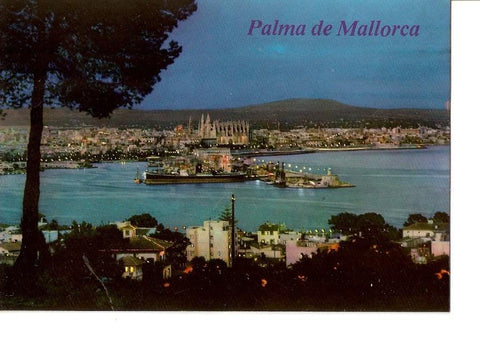Postal 028178 : Mallorca (Baleares) España, vista nocturna desde la Bonanova
