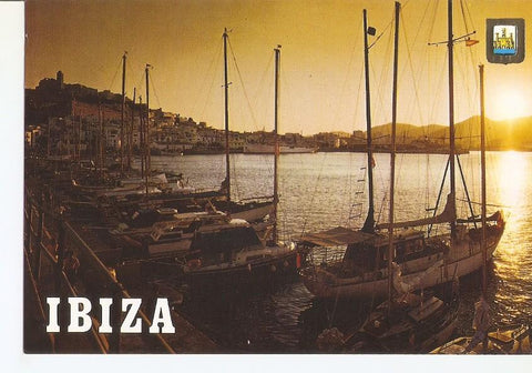 Postal 035119 : Ibiza. Isla Blanca. Puerto. Puesta de sol
