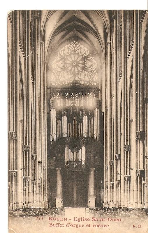 Postal 036170 : Rouen - Eglise Saint-Ouen. Buffet dorgue et rosace