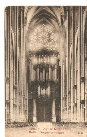 Postal 036170 : Rouen - Eglise Saint-Ouen. Buffet dorgue et rosace