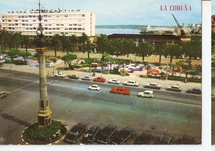 Postal 045340 : La Coruña. Obelisco y Jardines de Mendez-Nuñez