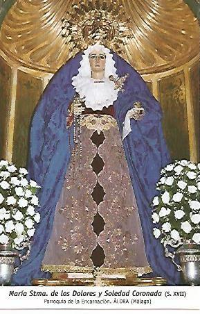 POSTAL 54795: Maria Santisima de los Dolores y Soledad Coronada. Alora Malaga