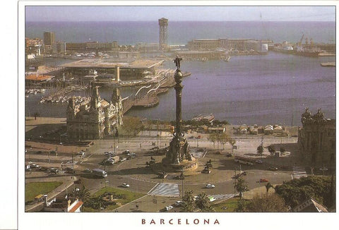 Postal 025808 : Portal de la Pau i monument a Colom. Barcelona